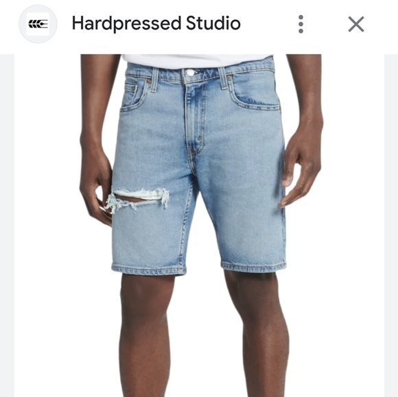 Levi's light blue jeans shorts denim -wolf scratch, size 40/11 - Picture 10 of 16